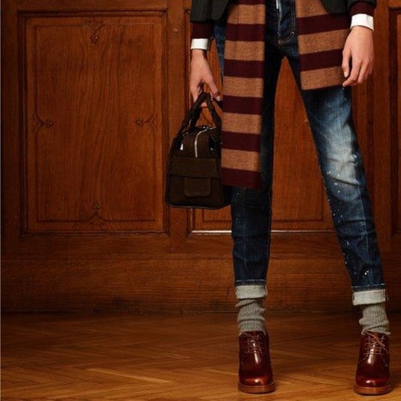 Ralph Lauren Purple Label Leather Heeled Oxfords - sz 38 - Picture 11 of 11